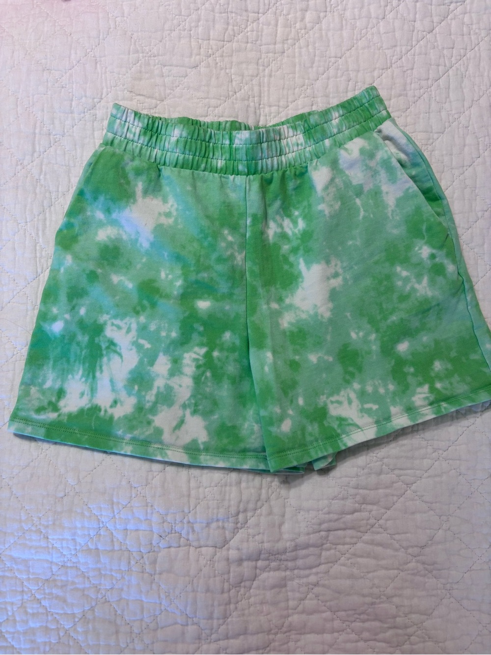 Tezenis Green Tie Dye Elastic Waist Shorts Women’s Small
